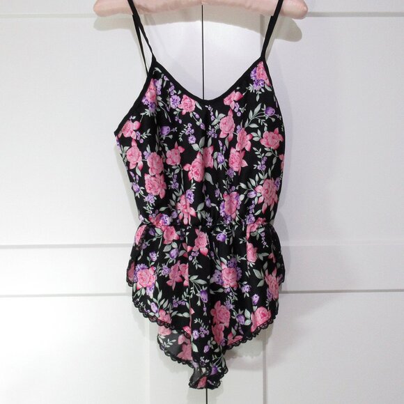 Jessica Vintage Floral Satin Teddy Romper Panties M/L - Picture 2 of 10